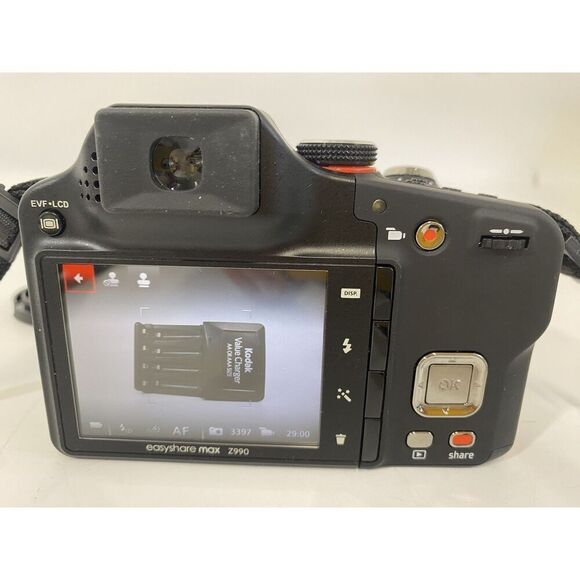 Kodak Easyshare MAX z990 12 MP Digital Camera w/Batteries 16BG Memory Case Cord - Picture 3 of 14